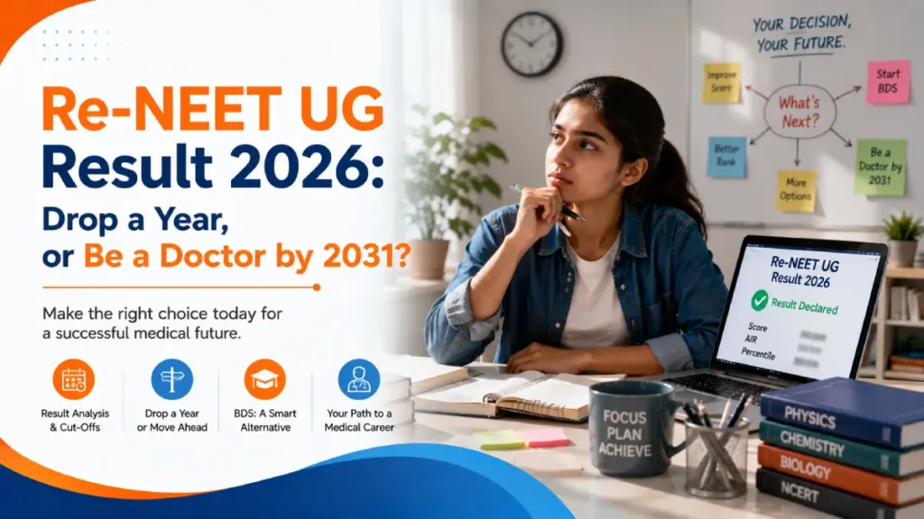 Re-NEET UG Result 2026 comparison of a drop year against starting BDS in 2026 and qualifying as a dentist by 2031