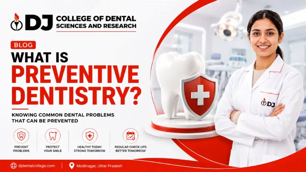 Dental student learning preventive dentistry and oral care at a dental colleges in Uttar Pradesh